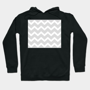 Zigzag geometric pattern - gray and white. Hoodie